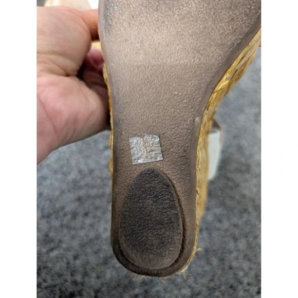 Altar'd State Elizabeth White Raffia Wedge Espadrille Sandals Mens 8M - Picture 2 of 7